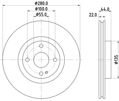 Тормозной диск HELLA 8DD 355 131-921 для MAZDA MX-5