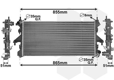 VAN WEZEL 17002453 Радиатор охлаждения двигателя  для CITROËN JUMPER (Ситроен Жумпер)
