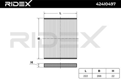 Филтър купе (поленов филтър) RIDEX 424I0497