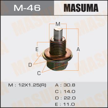 Резьбовая пробка, масляный поддон MASUMA M-46 для NISSAN SENTRA