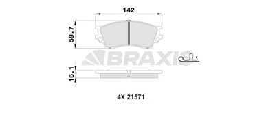 Комплект тормозных колодок, дисковый тормоз BRAXIS AB0515 для MAZDA XEDOS