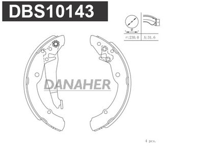 Комплект тормозных колодок DANAHER DBS10143 для BYD G3