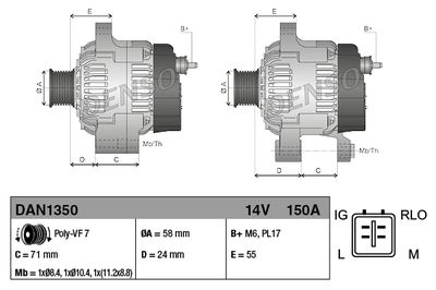 GENERATOR / ALTERNATOR DENSO DAN1350 2