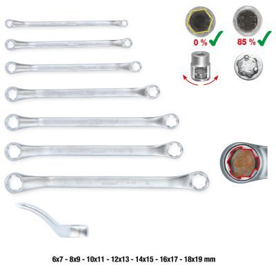 Sada dvouočkových klíčů KS TOOLS 517.1555