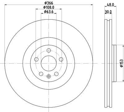 Тормозной диск HELLA 8DD 355 132-411 для VOLVO XC60