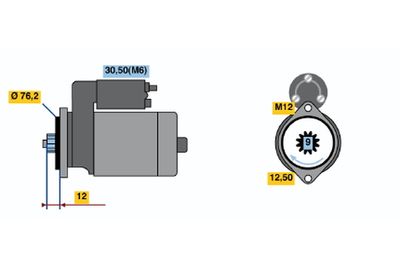 Starter (12V, 1,7kW, gereviseerd) past: AUDI Q7  PORSCHE CAYENNE  VW GOLF I, SHARAN, TOUAREG 1.6-4.8 08.83-09.10