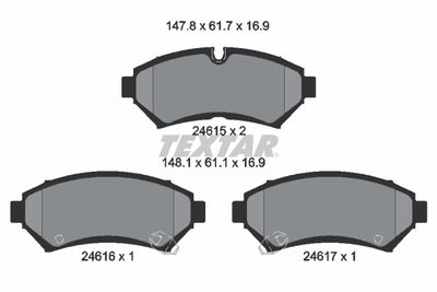 Комплект тормозных колодок, дисковый тормоз TEXTAR 2461501 для CADILLAC SEVILLE