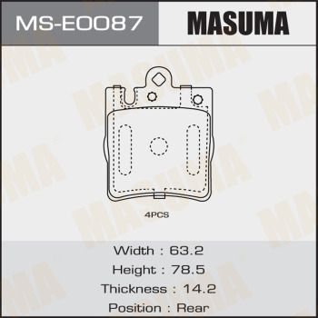 Комплект тормозных колодок MASUMA MS-E0087 для MERCEDES-BENZ C-CLASS