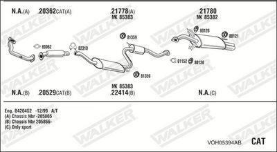 Изпускателна система WALKER VOH05394AB