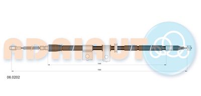 Тросик, cтояночный тормоз ADRIAUTO 06.0202 для DAEWOO LANOS