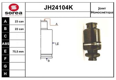 SNRA Homokineet reparatie set, aandrijfas (JH24104K)
