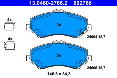 Комплект тормозных колодок, дисковый тормоз ATE 13.0460-2766.2 для FIAT FREEMONT