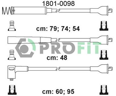 Комплект проводов зажигания PROFIT 1801-0098 для OPEL ASCONA