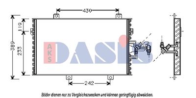 AKS DASIS 082025N Радиатор кондиционера  для FIAT TIPO (Фиат Типо)