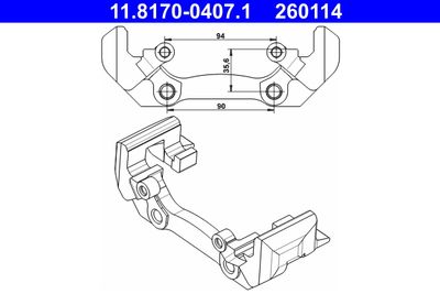 Bracket, brake caliper 11.8170-0407.1