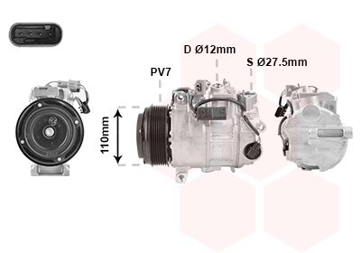 Компрессор, кондиционер VAN WEZEL 3001K716 для MERCEDES-BENZ GLS
