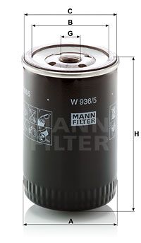 Масляный фильтр MANN-FILTER W 936/5 для OPEL DIPLOMAT