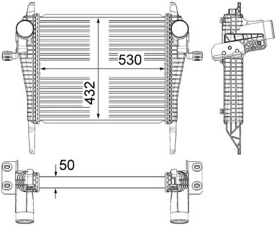 Intercooler, inlaatluchtkoeler - CI37000P - MAHLE