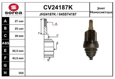EAI CV24187K ШРУС  для NISSAN (Ниссан)