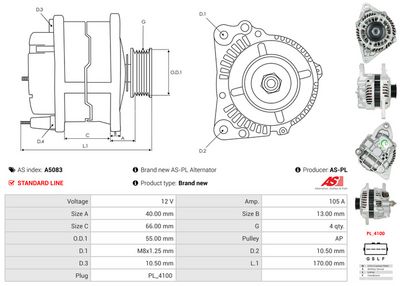GENERATOR / ALTERNATOR AS-PL A5083 4