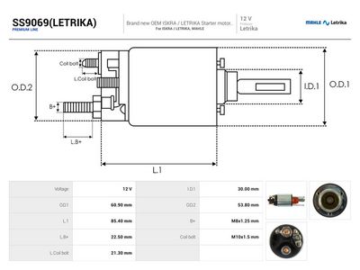 AS-PL - Elektromagnetický spínač, štartér , SS9069(LETRIKA)
