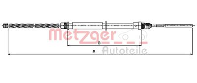 Тросик, cтояночный тормоз METZGER 491.5 для CITROËN JUMPY