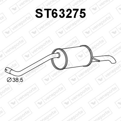 Глушитель выхлопных газов конечный VENEPORTE ST63275 для VW FOX