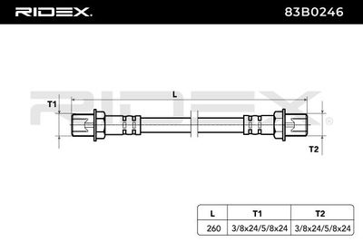 спирачен маркуч RIDEX 83B0246