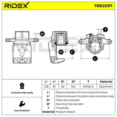 спирачен апарат RIDEX 78B2097