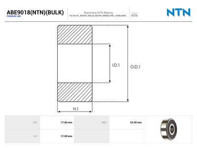 AS-PL - Ložisko FIAT , ABE9018(NTN)(BULK)
