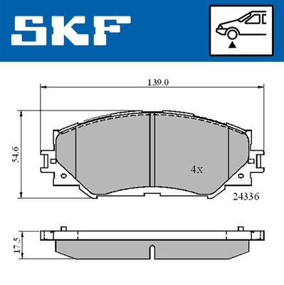 Комплект тормозных колодок, дисковый тормоз SKF VKBP 80579 для SUBARU TREZIA