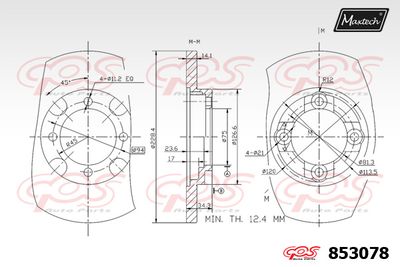 MAXTECH 853078 Тормозные диски  для MAZDA 626 II Hatchback (GC) 1.6