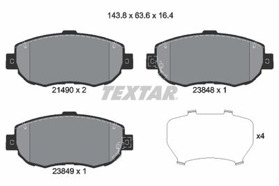 Комплект тормозных колодок, дисковый тормоз TEXTAR 2149001 для LEXUS IS