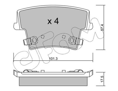Комплект тормозных колодок, дисковый тормоз CIFAM 822-718-0 для CHRYSLER 300C