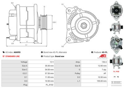 GENERATOR / ALTERNATOR AS-PL A6609S 4