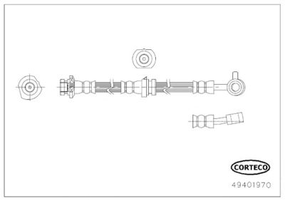 Тормозной шланг CORTECO 49401970 для NISSAN JUKE