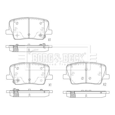 Комплект тормозных колодок, дисковый тормоз BORG & BECK BBP2871 для SSANGYONG REXTON