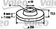 Тормозной диск VALEO 186231 для RENAULT 9