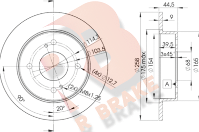 Тормозной диск R BRAKE 78RBD24201 для INFINITI G20
