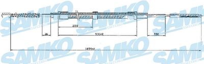 Тросик, cтояночный тормоз SAMKO C0304B для VW VENTO