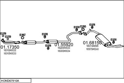 SISTEM DE ESAPAMENT MTS HOND67910A006106