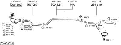 Układ wydechowy BOSAL SYS05851