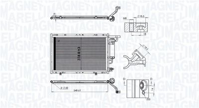 кондензатор, климатизация MAGNETI MARELLI 350203108300