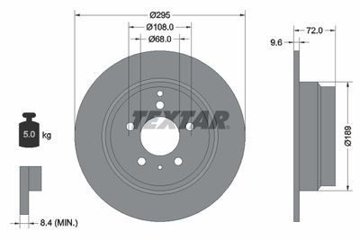 Тормозной диск TEXTAR 92066803 для VOLVO S70