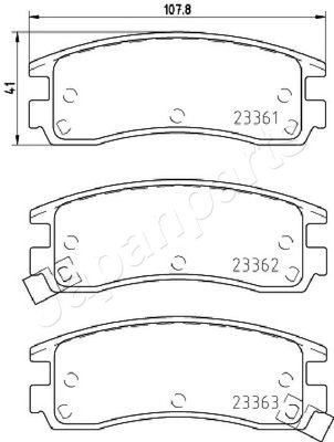 Zestaw klocków hamulcowych, hamulce tarczowe JAPANPARTS PA-W20AF