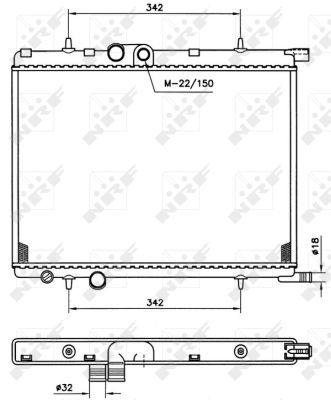 Radiator, engine cooling 519525