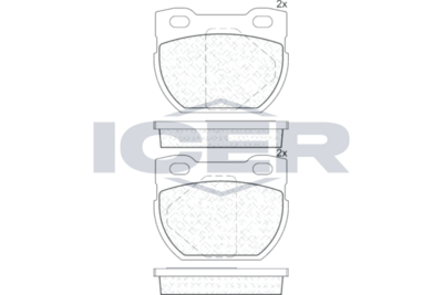 комплект спирачно феродо, дискови спирачки ICER 141090-201