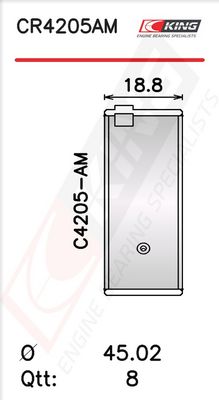 Черупка на биелен лагер KING CR4205AM0.25