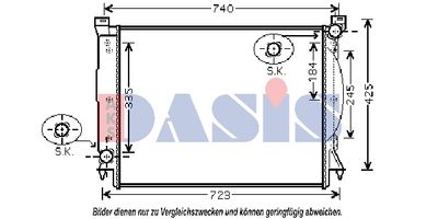 Радиатор, охлаждение двигателя AKS DASIS 480066N для AUDI A4