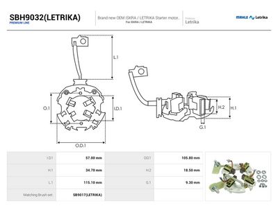 Držiak, uhlíkové kefy AS-PL SBH9032(LETRIKA)